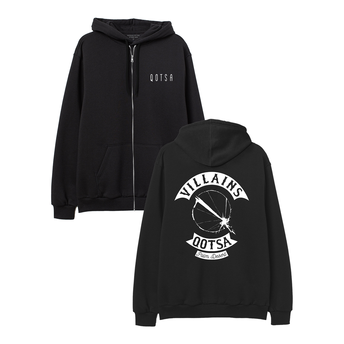 Snake Q Villains Zip-Up Hoodie - Black